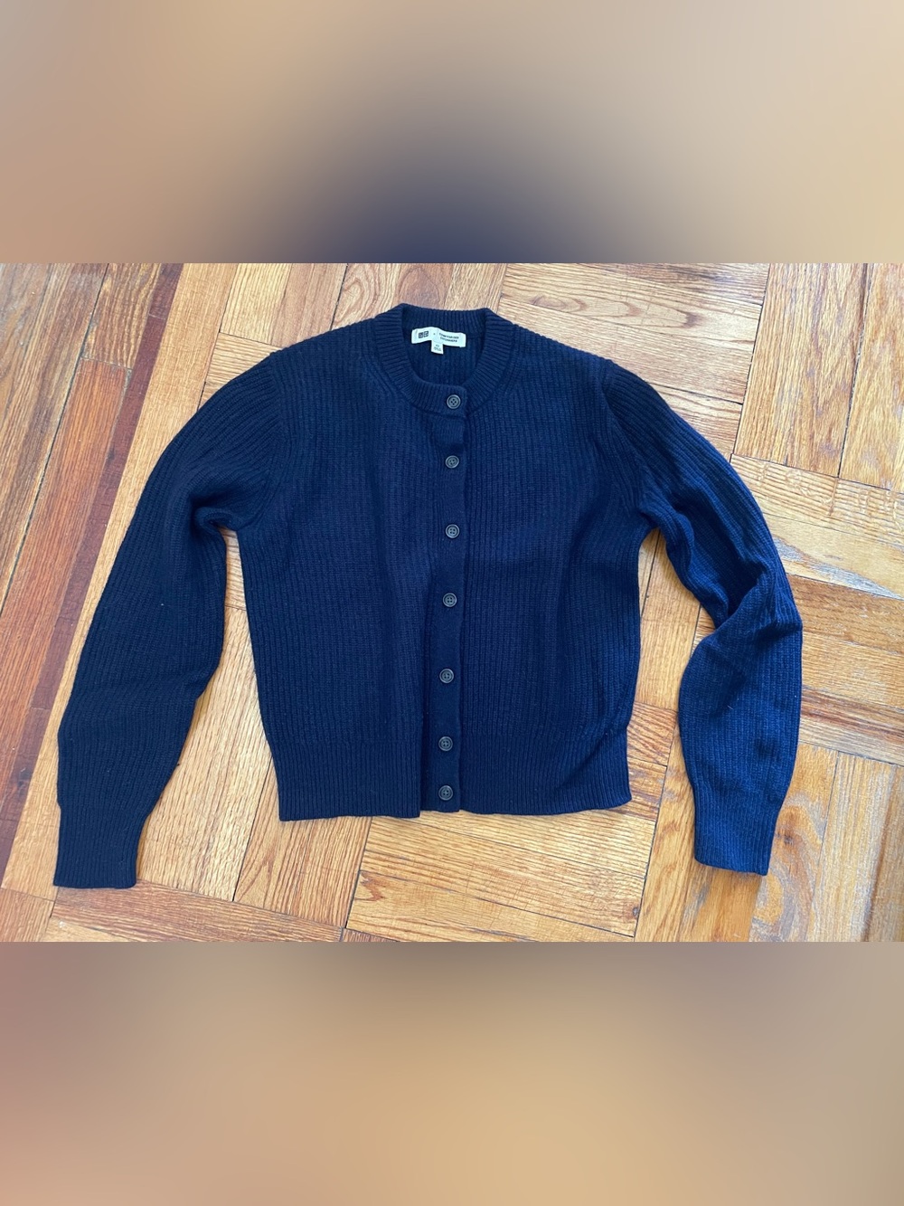 Uniqlo x Comptoir Des Cotonniers Women's Navy Ribbed Cardigan, Size X-Small